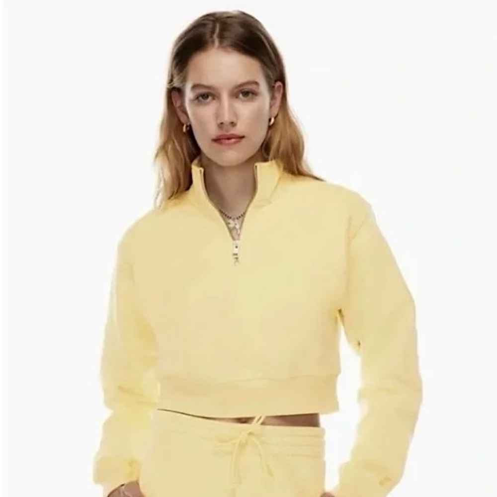 TNA Yellow Cropped Sweatshirt